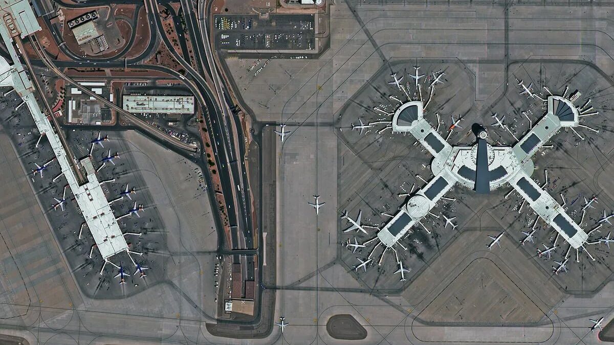 Aerial View of Airports | Satellite Images of Denver & Las Vegas 