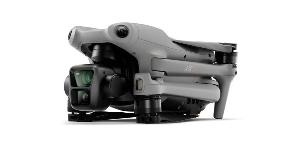 DJI Air 3 drone with dual 48 MP cameras, 4K video, and 46-minute flight time for creative projects, drone camera price in Dubai, UAE.