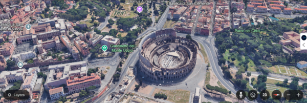 Roman Colosseum satellite view