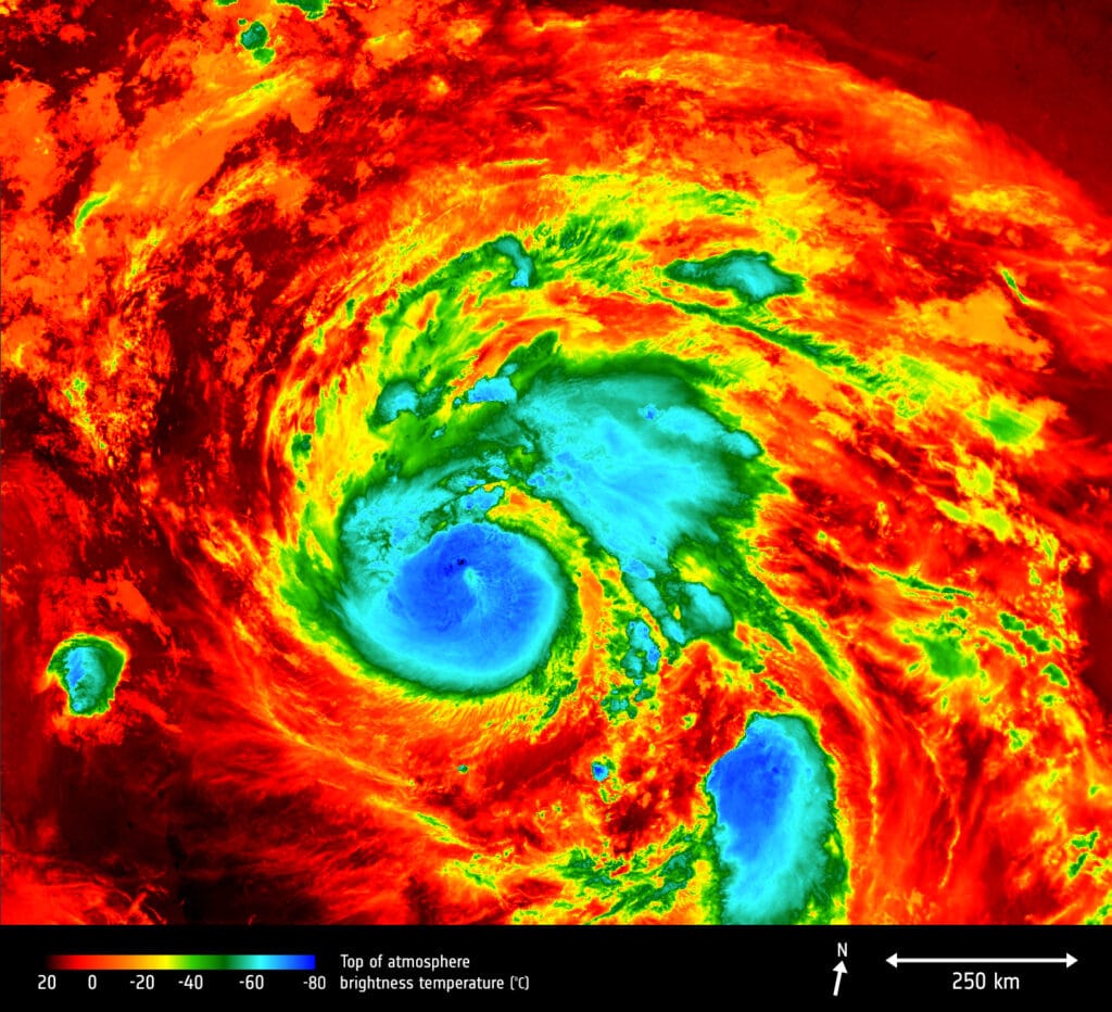 Satellite Imagery for Hurricane Mitigation - imagery of hurricane harvey
