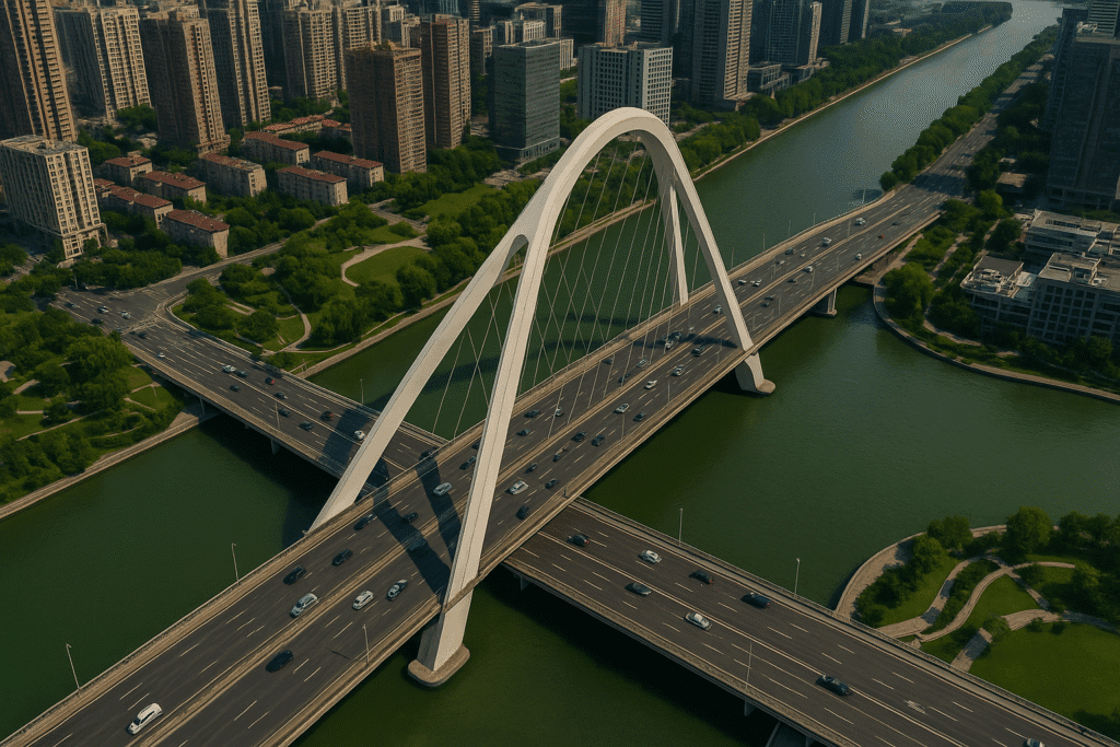 Bridge and highway infrastructure monitored with InSAR satellite deformation tracking