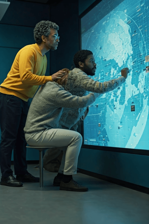 disaster-management-team-using-satellite-imagery