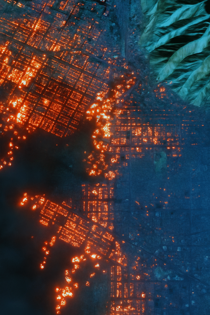 satellite imagery of wild fire