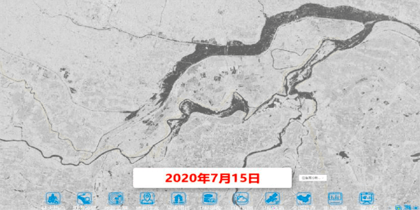 SAR image of an area before a flood.