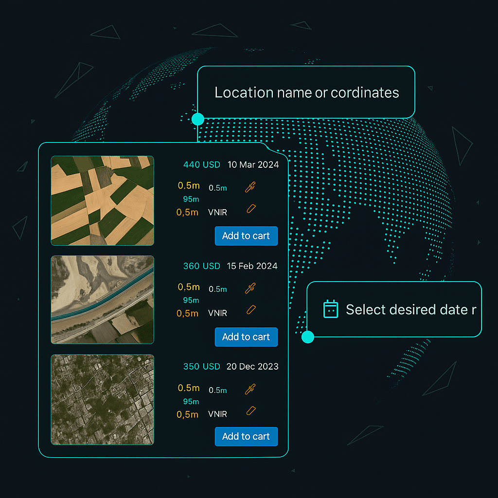 Receive quote and free sample — XRTech satellite imagery ordering step 3