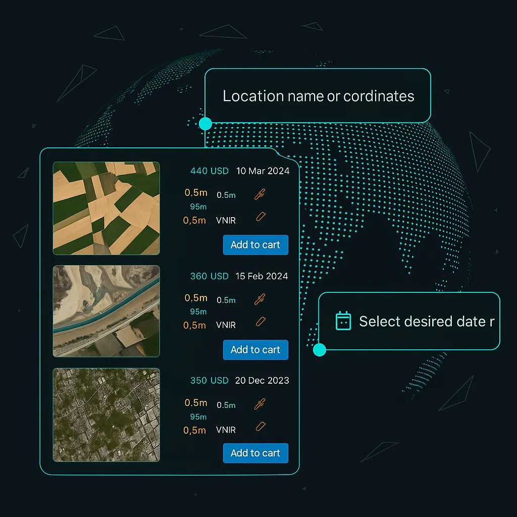 Receive quote and free sample — XRTech satellite imagery ordering step 3