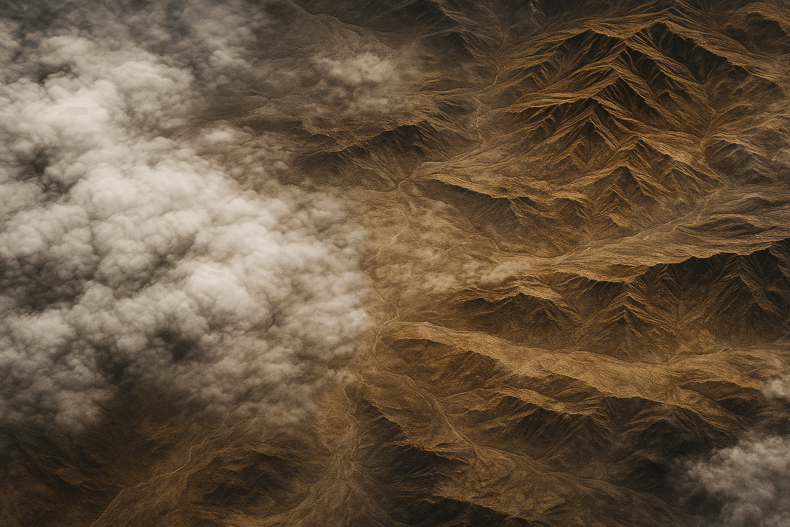 An illustration demonstrating SAR waves penetrating cloud cover to reveal ground details.