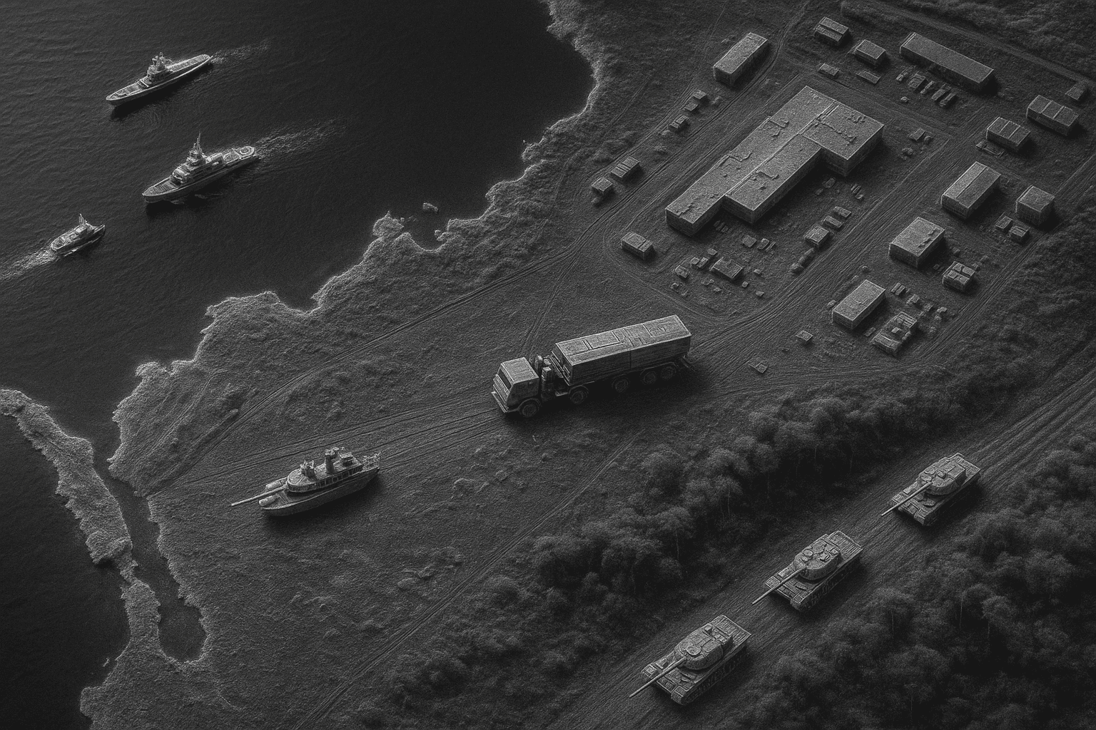 SAR image of a military installation.