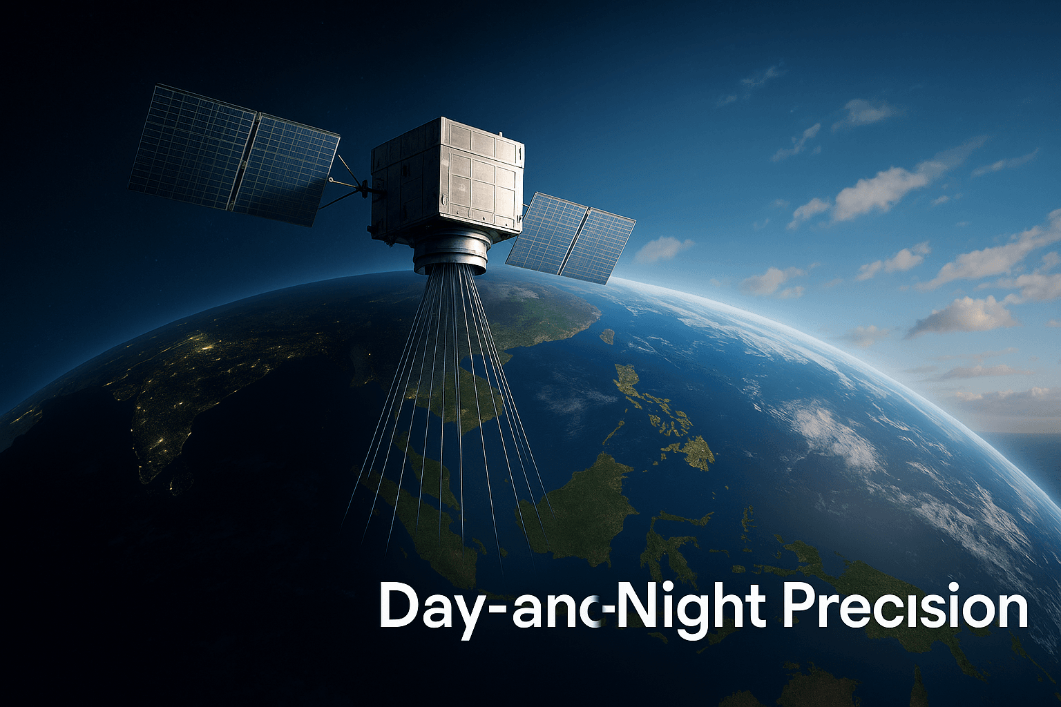 SAR satellite imaging Earth day and night.
