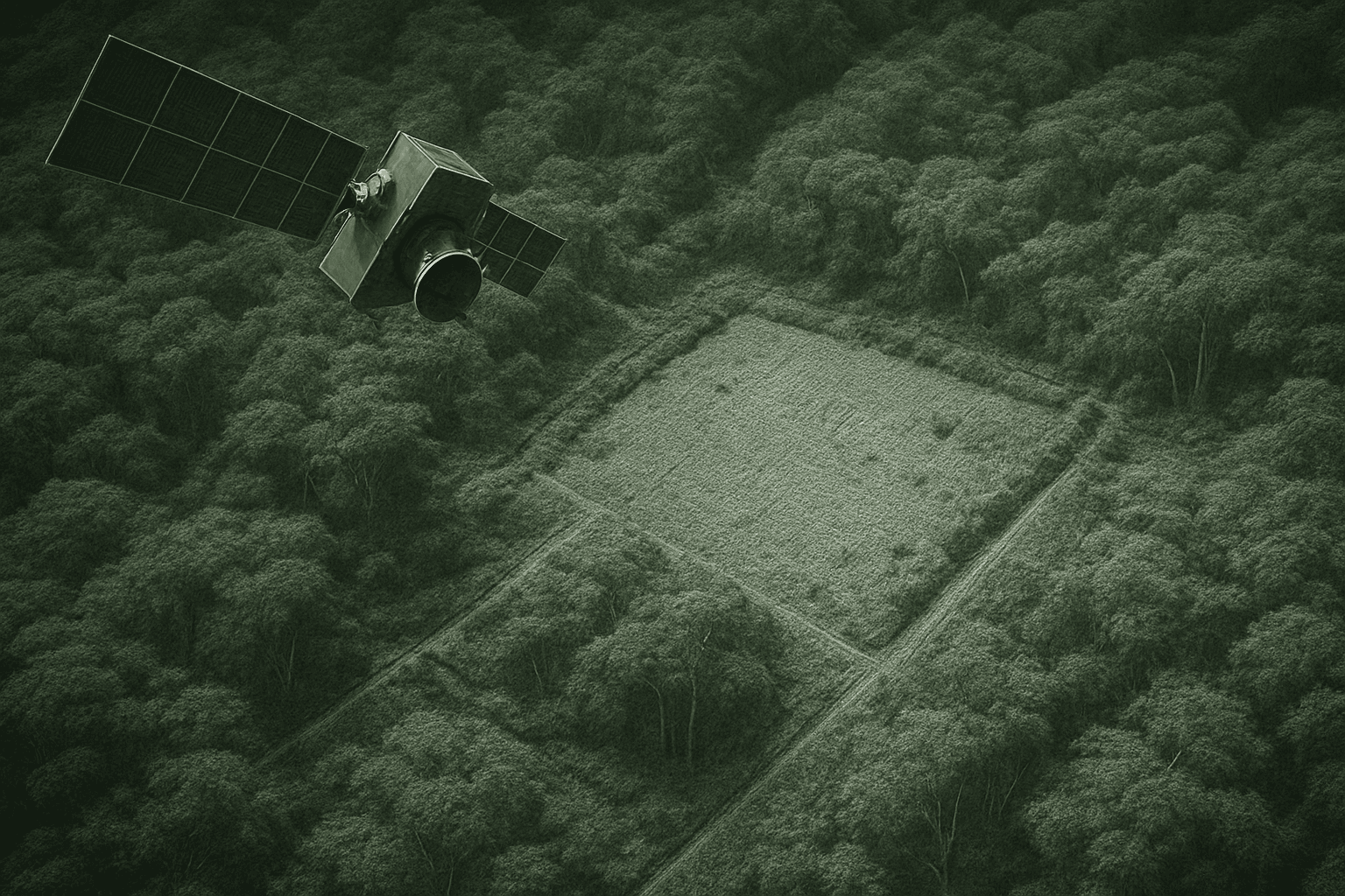 Illustration of SAR waves penetrating forest canopy and dry soil.