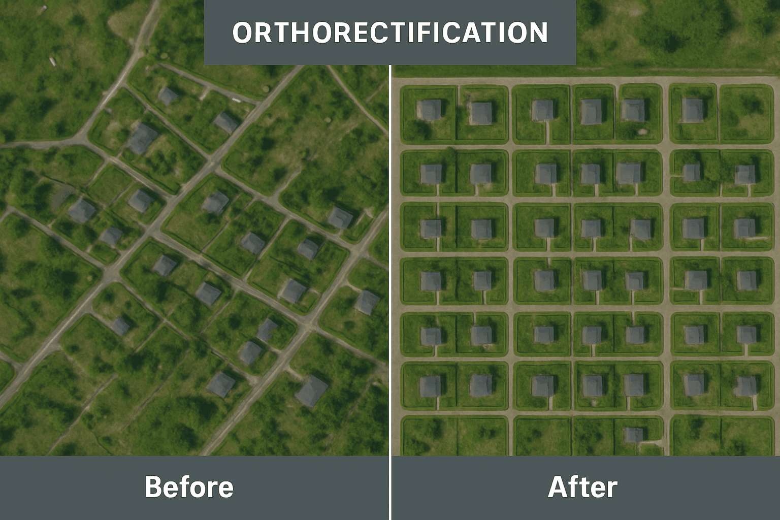Before and After Orthorectification Comparison