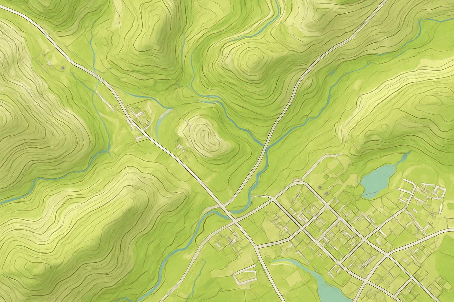 A detailed topographic map generated from a DTM.
