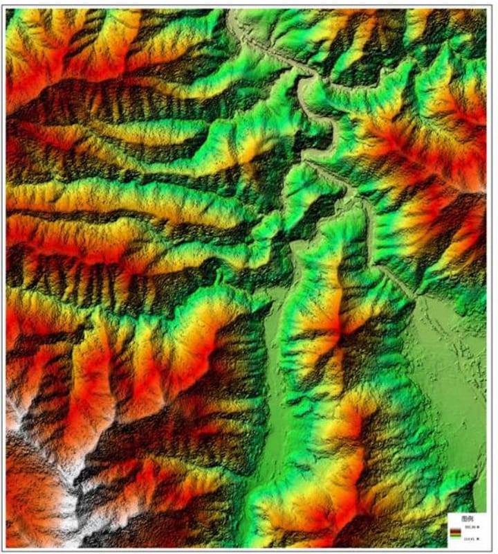 Example of a 3D model created using GF-7 satellite data.
