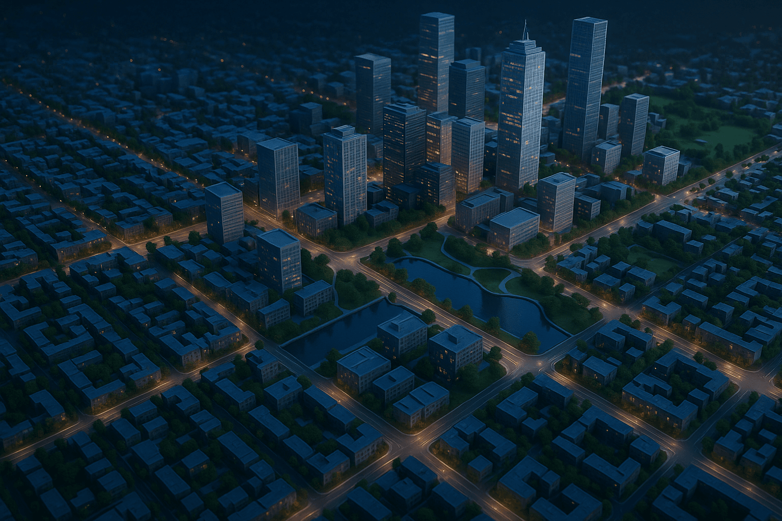 3D model used for urban planning and zoning.