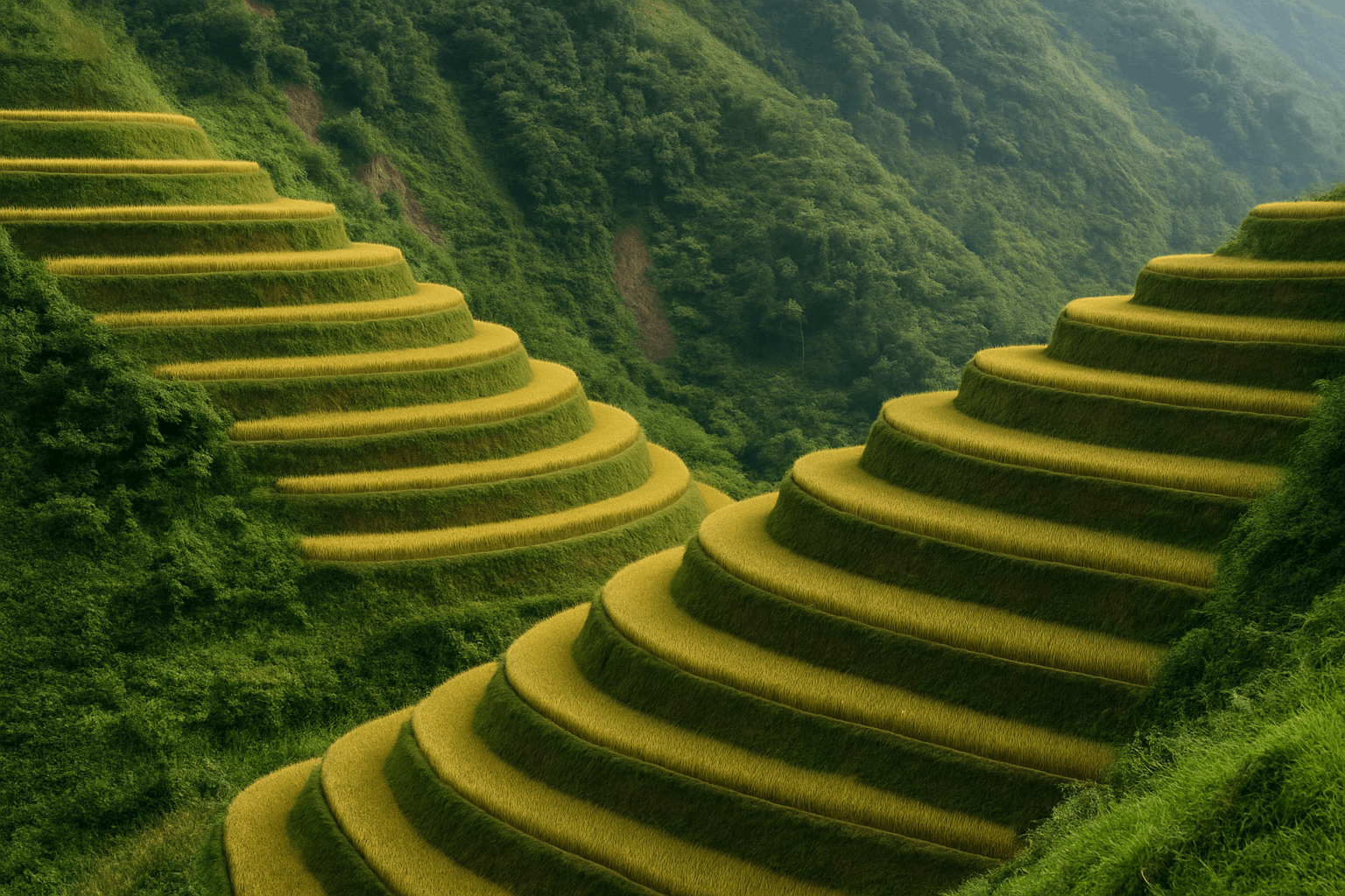 Illustration of step-like bench terraces.