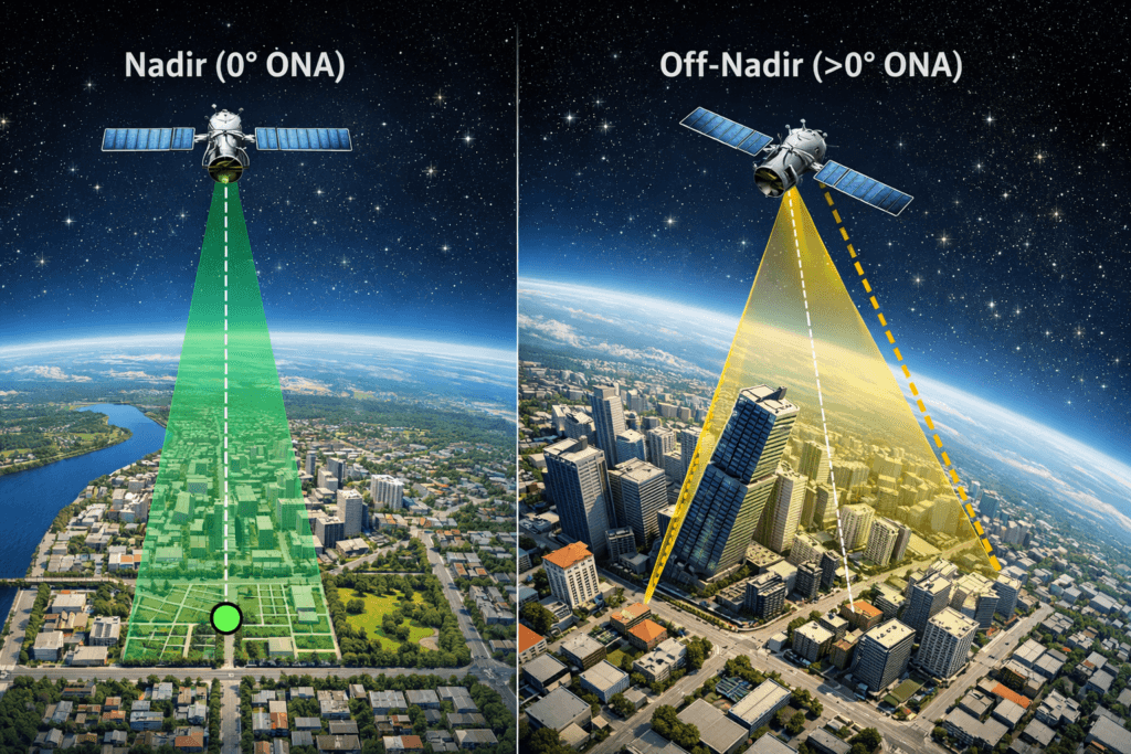 Nadir vs off nadir angle