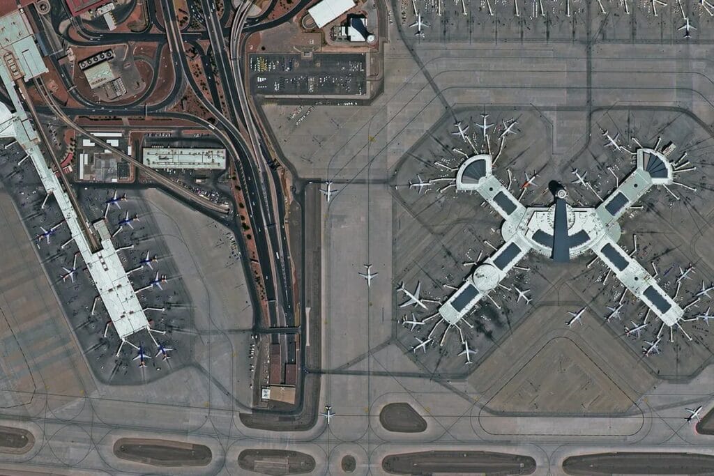 Las Vegas Airport USA 30cm high resolution satellite imagery — optical earth observation data showing urban infrastructure and the Las Vegas Strip — buy satellite images globally from XRTech Group