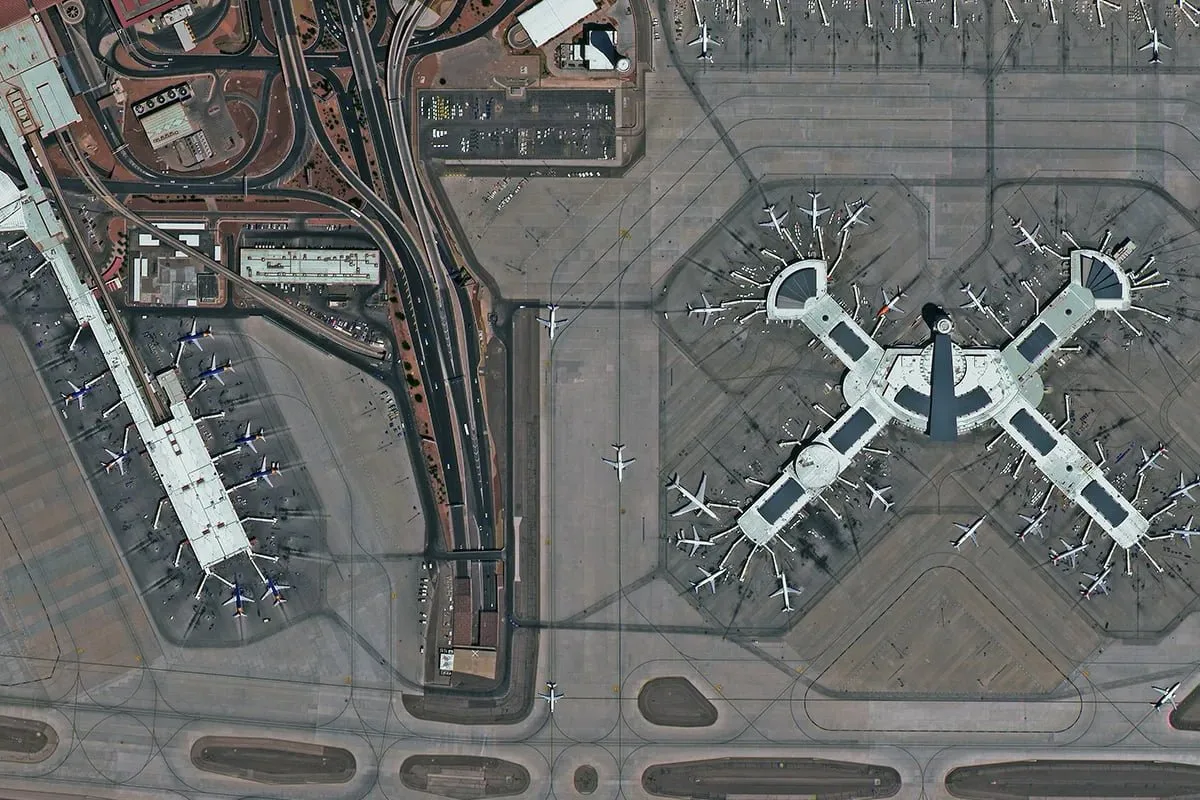 Las Vegas Airport USA 30cm high resolution satellite imagery — optical earth observation data showing urban infrastructure and the Las Vegas Strip — buy satellite images globally from XRTech Group