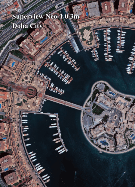 SuperView Neo-1 satellite rendering — 30cm super high resolution Chinese Earth observation satellite — buy SuperView Neo-1 satellite imagery of Doha, Qatar from XRTech Group