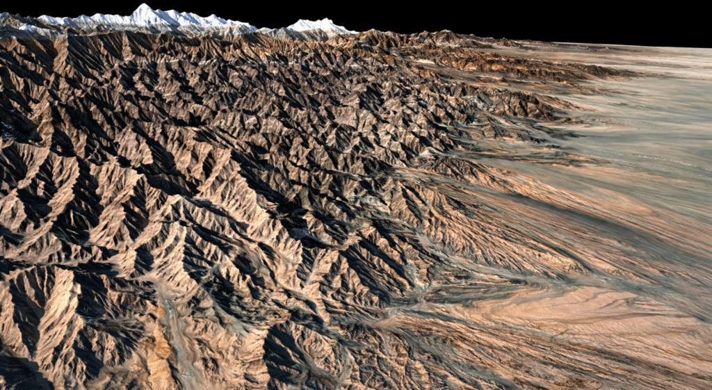 Digital surface model of the Helan mountains derived from stereo satellite imagery