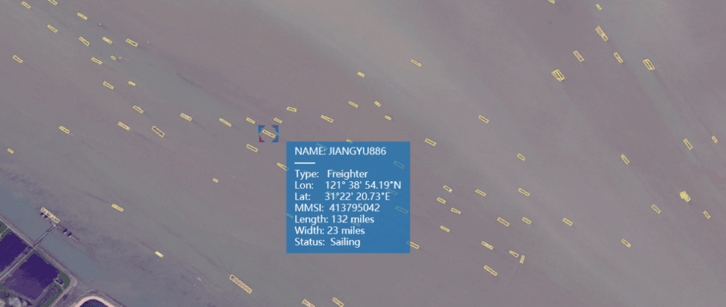 Satellite vessel tracking of tankers near a port