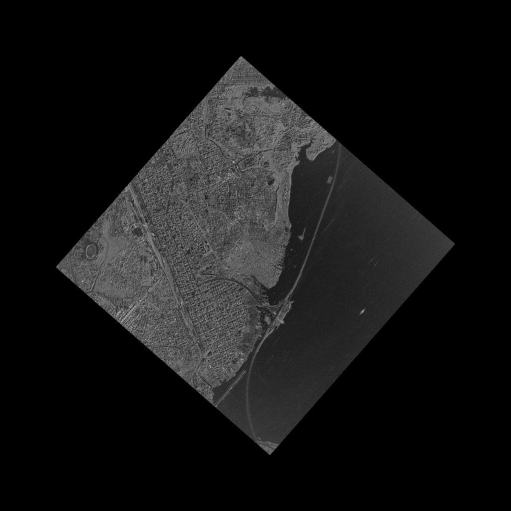 X-band SAR satellite image of telecommunications infrastructure in Nigeria